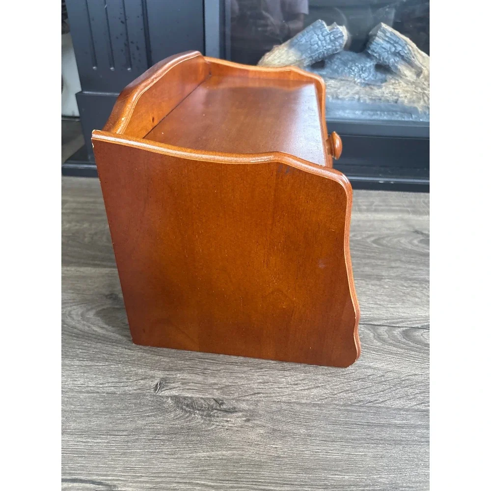 Vintage 70's  VTG POMERANTZ Wooden Bread Box Fruit Motif